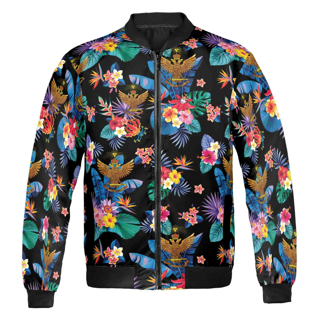 Customized Scottish Rite 33 Colorful Palm Leaf Bomber Jacket S-5XL - FUKAMASONIC