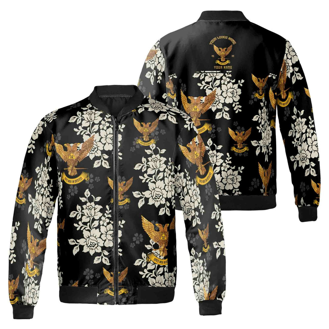 Customized Scottish Rite 32 Tropical Floral Bomber Jacket S-5XL - FUKAMASONIC