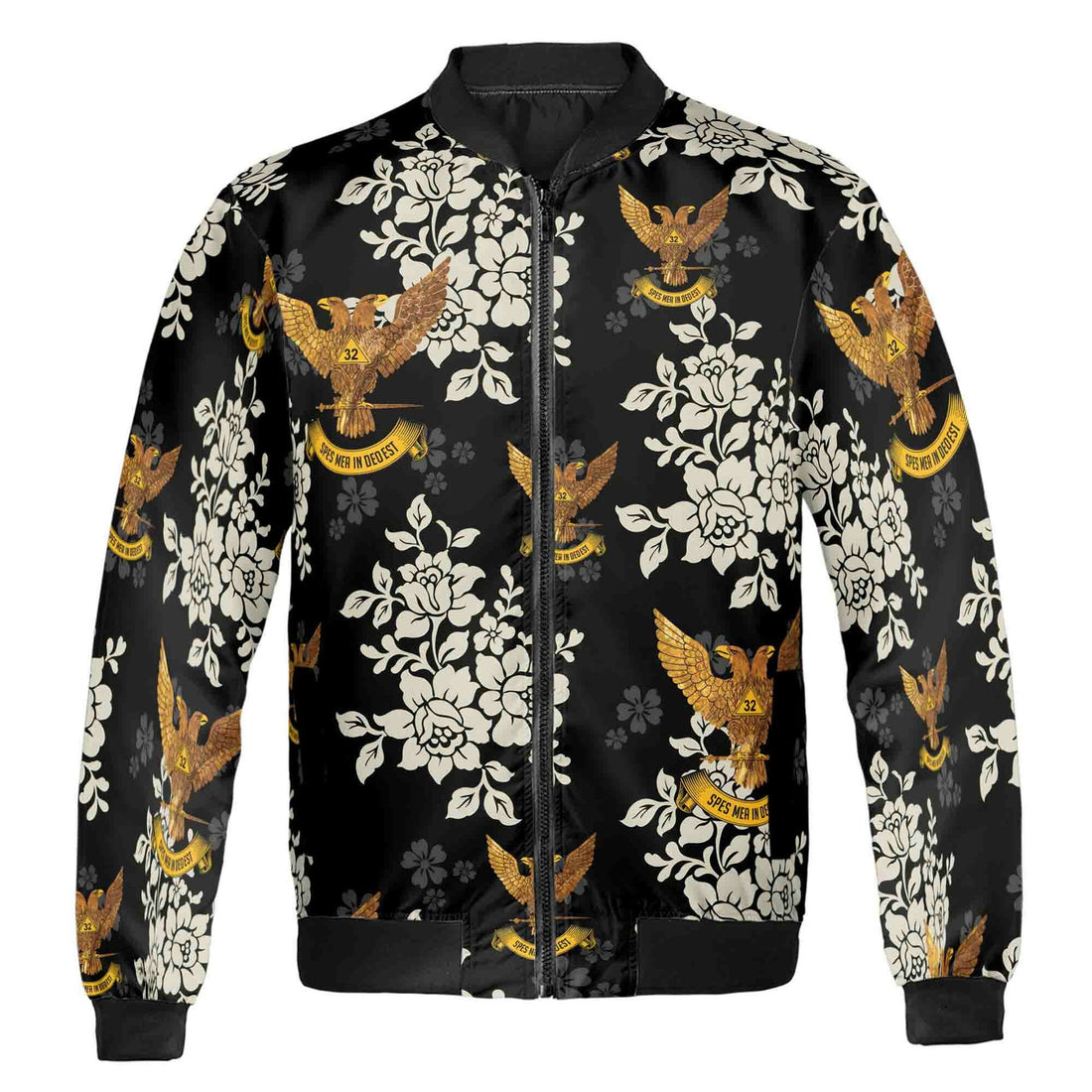 Customized Scottish Rite 32 Tropical Floral Bomber Jacket S-5XL - FUKAMASONIC