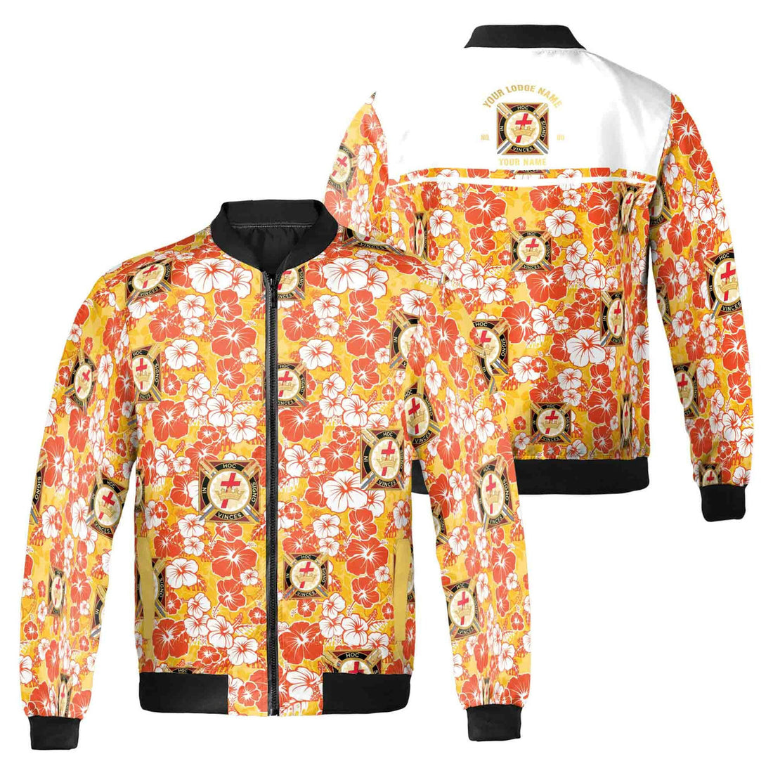 Customized Knights Temple Commandery Masonry Floral Bomber Jacket S-5XL - FUKAMASONIC