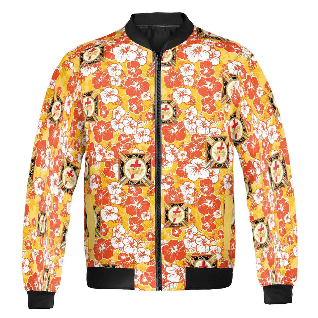 Customized Knights Temple Commandery Masonry Floral Bomber Jacket S-5XL - FUKAMASONIC