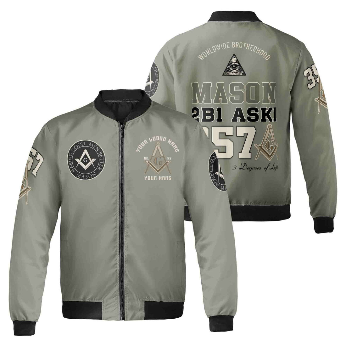 Customized Name Mason Making Good Man Better 357 Bomber Jacket S-5XL - FUKAMASONIC