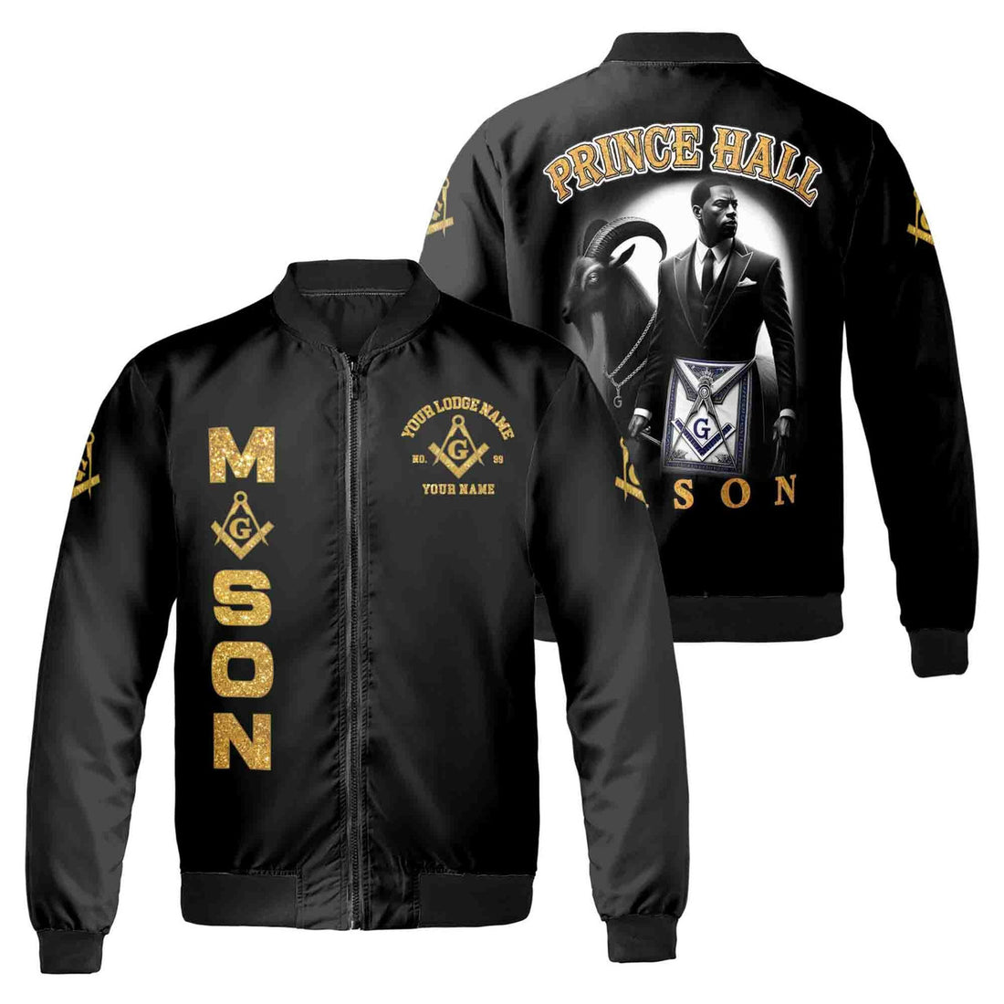 Customized Masonic PHA Riding The Goat Bomber Jacket S-5XL - FUKAMASONIC