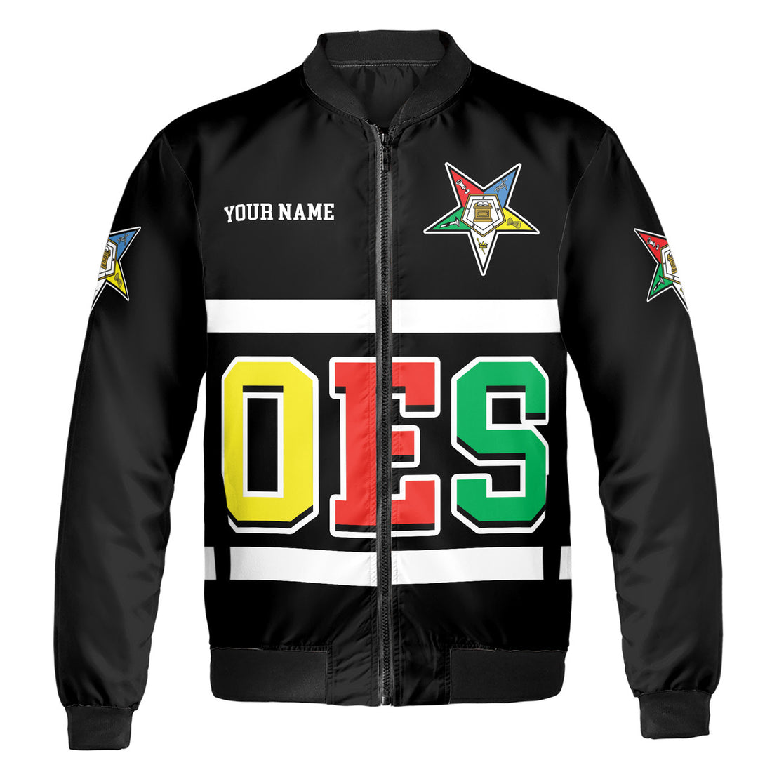 Personalized Multi-color Order of the Eastern Star OES AF&AM Bomber Jacket S-5XL - FUKAMASONIC