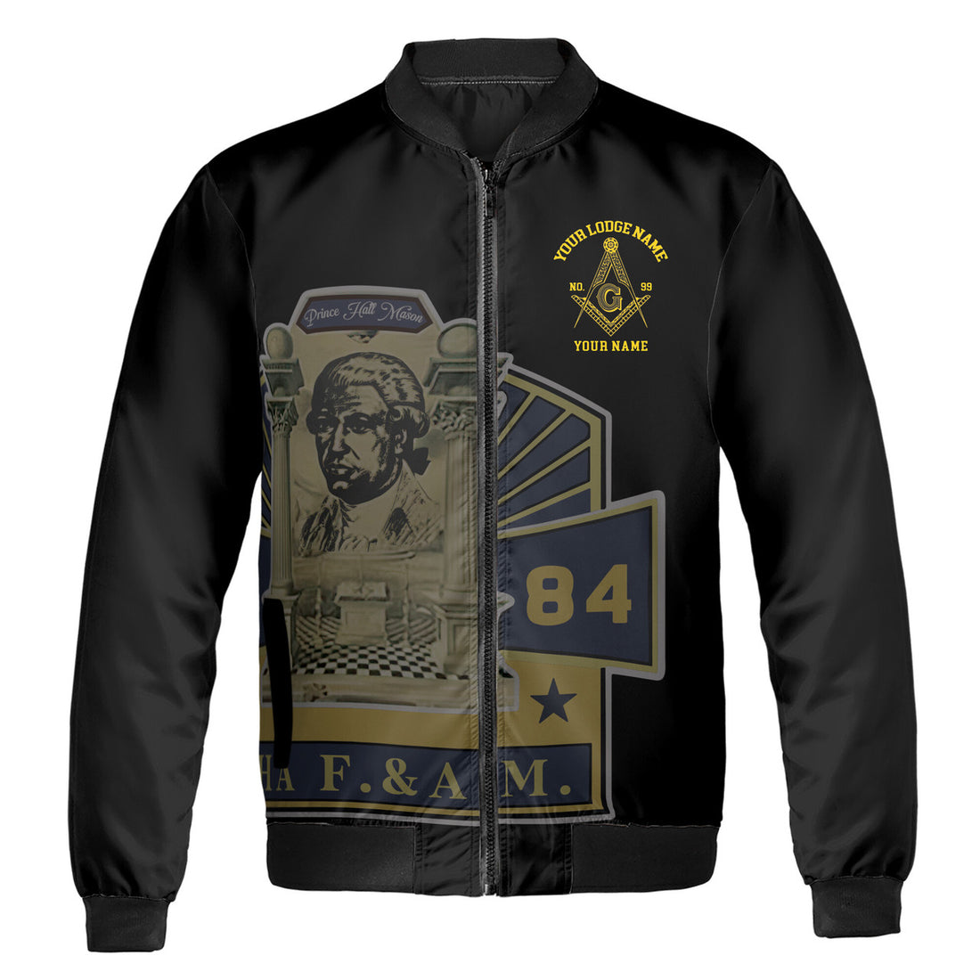 Customized PHA Prince Hall Masonry F.&A.M. Bomber Jacket S-5XL - FUKAMASONIC