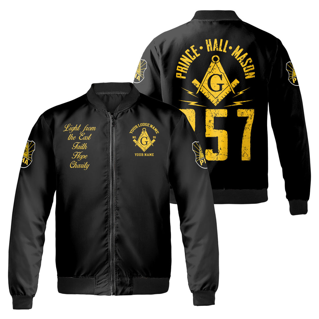 Personalized Light From East Prince Hall Mason 357 Bomber Jacket S-5XL - FUKAMASONIC