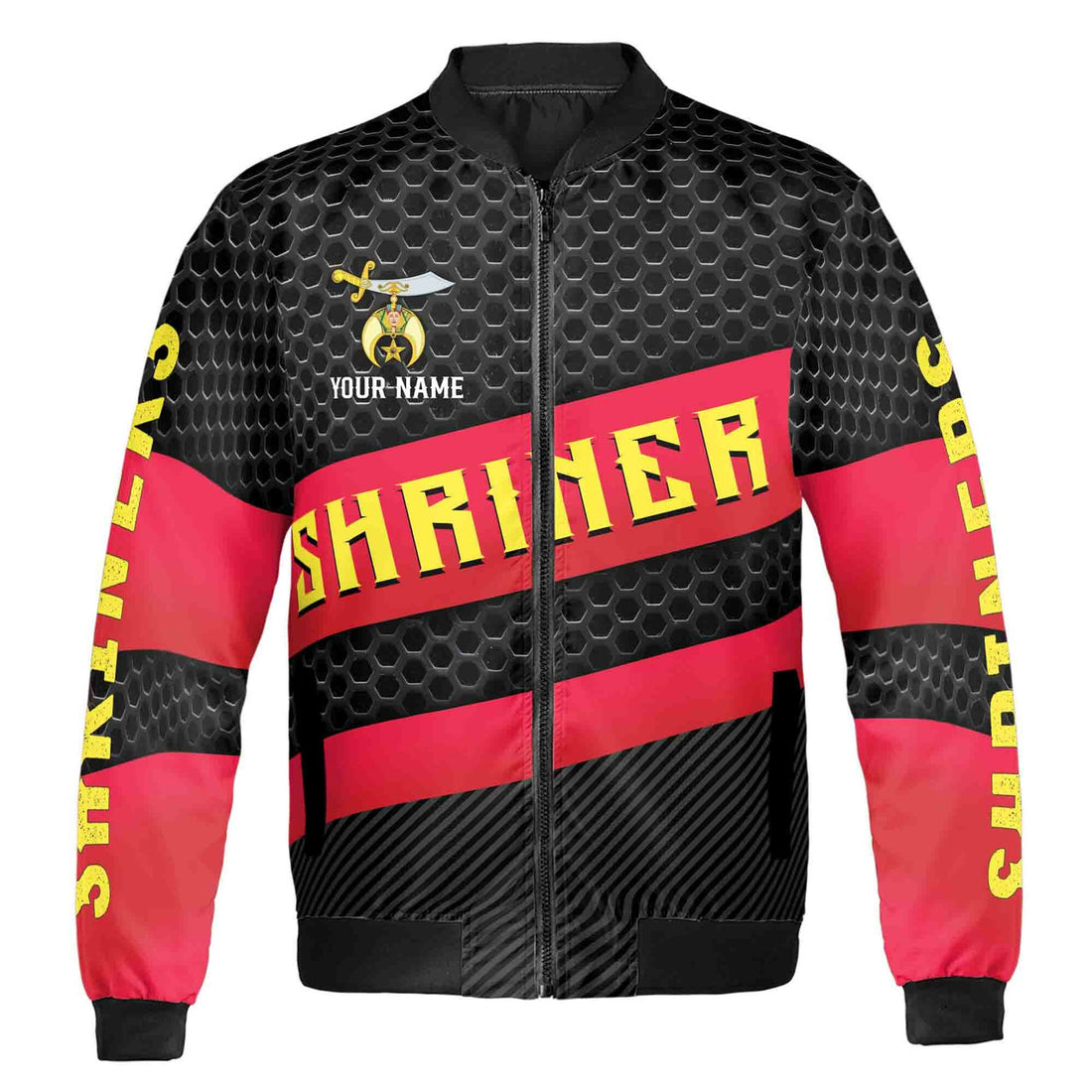 Custom Name Shriners Emblem Proud To Be A Shriner Bomber Jacket S-5XL - FUKAMASONIC