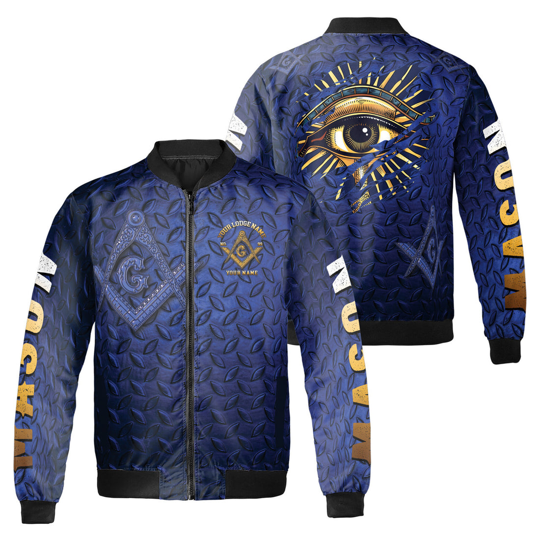 Customized Master Mason Masonic Blue Lodge Bomber Jacket S-5XL - FUKAMASONIC