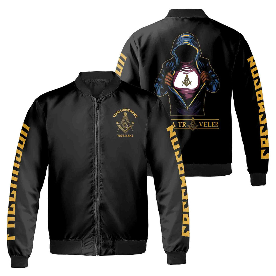 Customized I Am A Traveler Freemason Masonic Bomber Jacket S-5XL - FUKAMASONIC