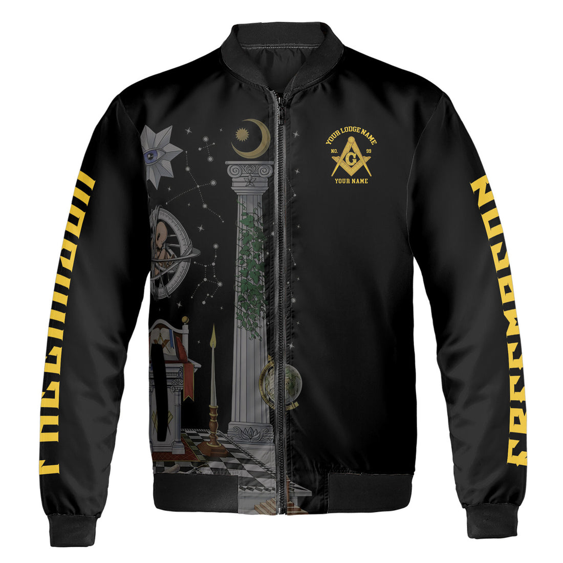 Personalized Masonic Lodge Altar Proud To Be A Mason Bomber Jacket S-5XL - FUKAMASONIC