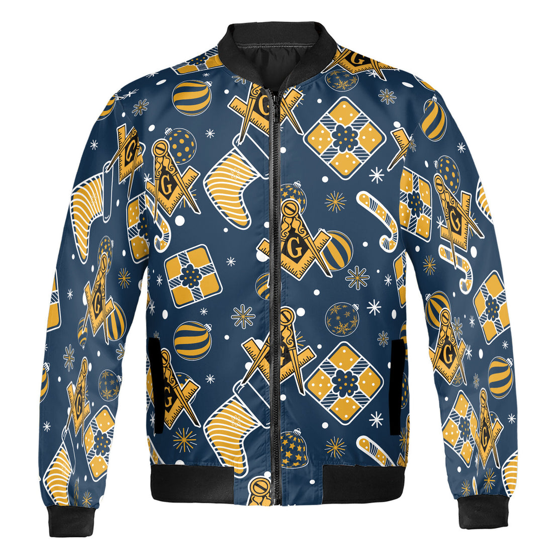 Custom Name Mason Christmas Gift Winter Bomber Jacket S-5XL - FUKAMASONIC