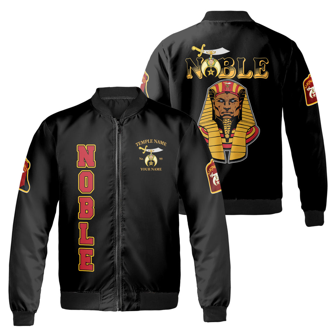 Personalized Freemason Mystic Noble Shriners Bomber Jacket S-5XL - FUKAMASONIC