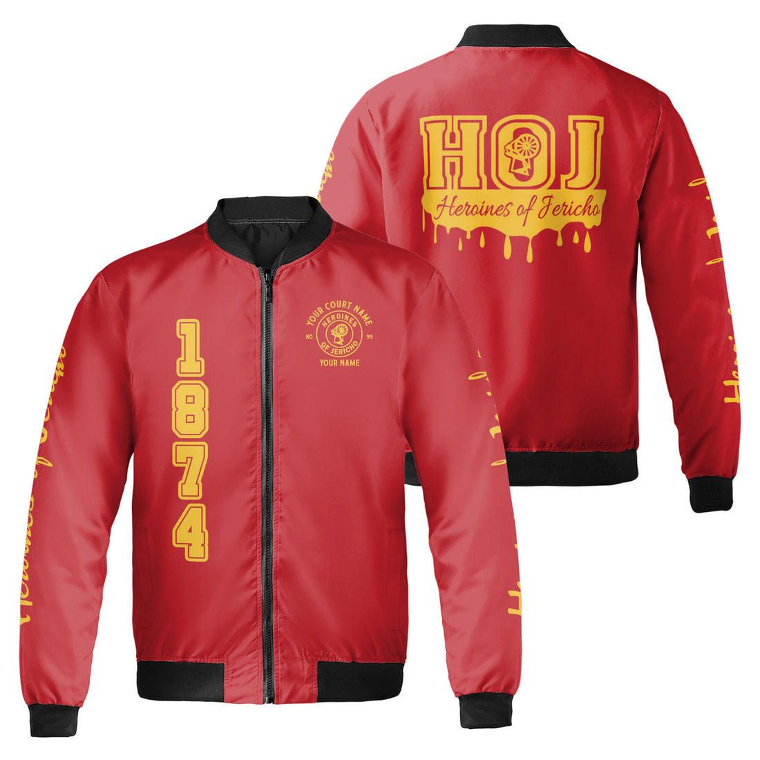 Custom Name Heroines Of Jericho 1874 HOJ Bomber Jacket S-5XL - FUKAMASONIC