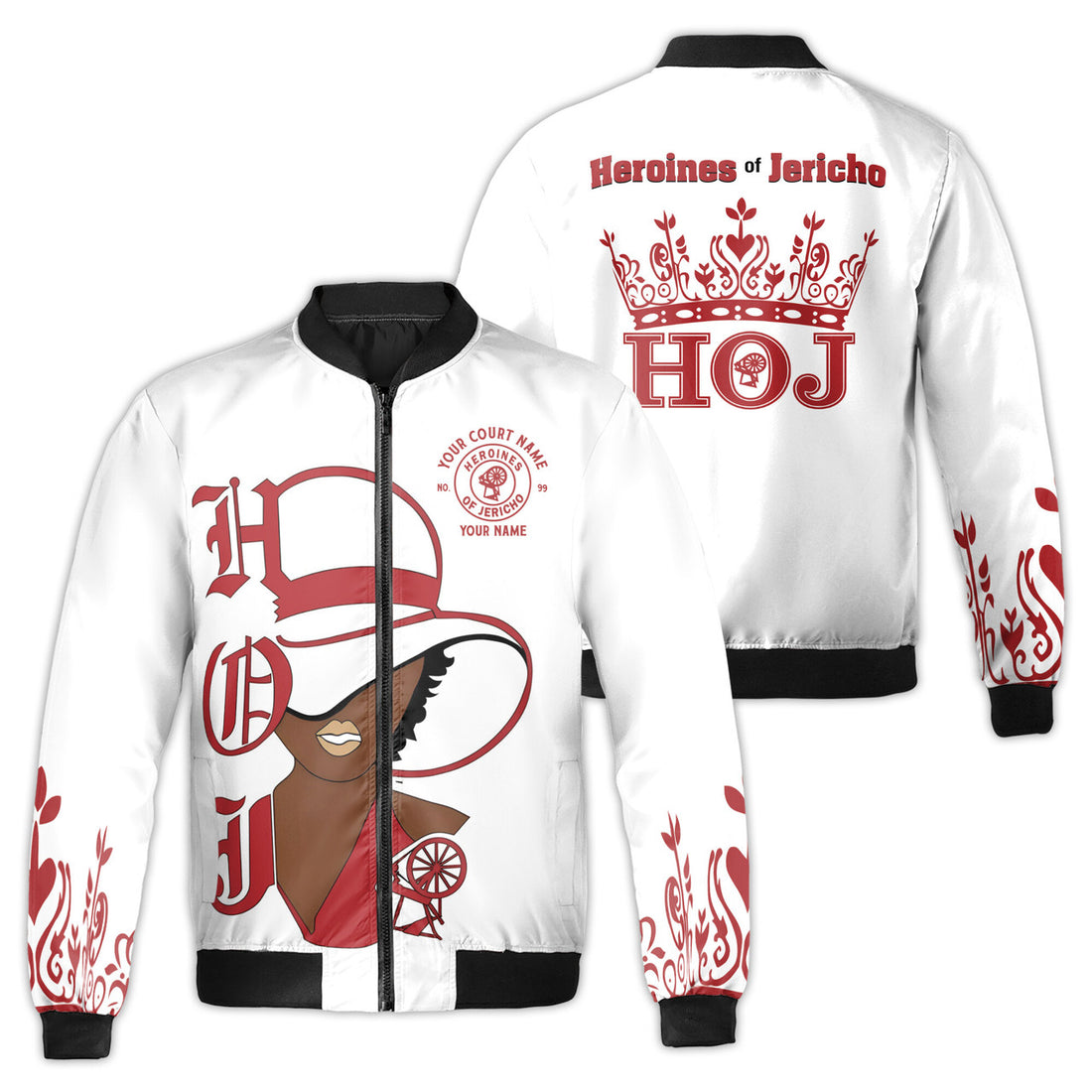 Customized Heroines of Jericho HOJ Elegant Lady and Floral Bomber Jacket S-5XL - FUKAMASONIC