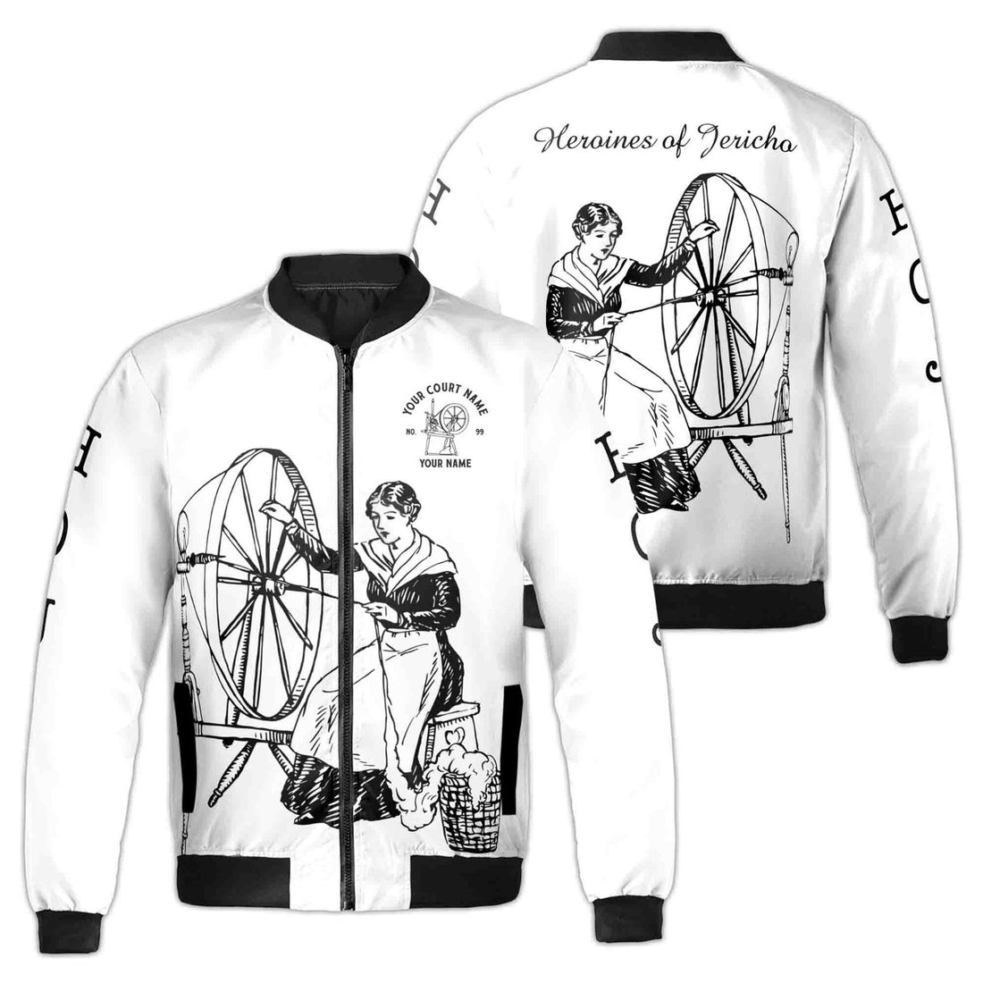 Custom Name Heroines of Jericho Lady Spinning Bomber Jacket S-5XL - FUKAMASONIC