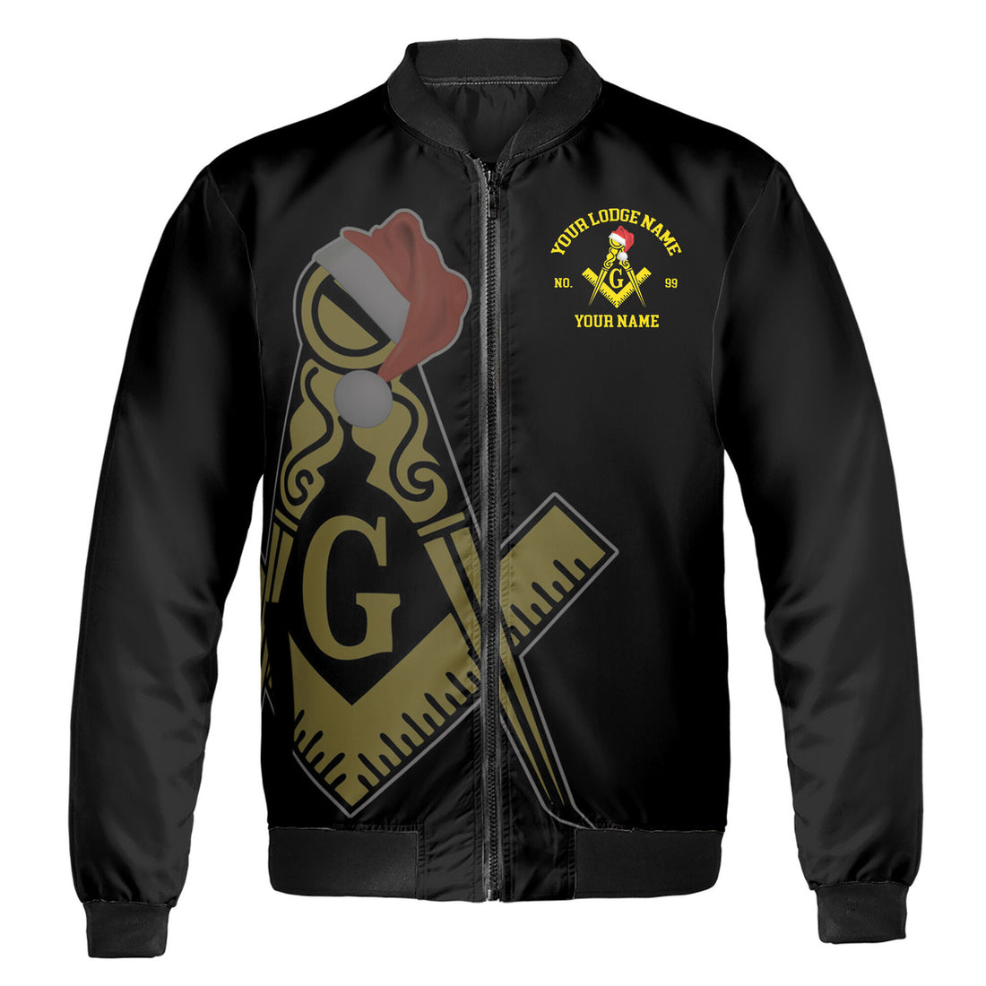 Personalized Merry Christmas Masonic Xmas Is Coming Freemasonry Bomber Jacket S-5XL - FUKAMASONIC