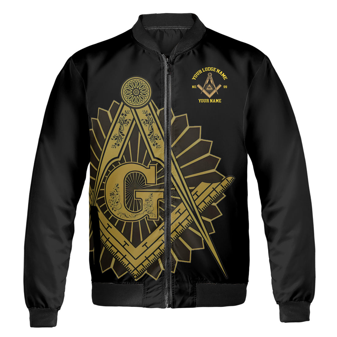 Customized Mason with Red Bow Pine Tree Merry Christmas Freemason Bomber Jacket S-5XL - FUKAMASONIC