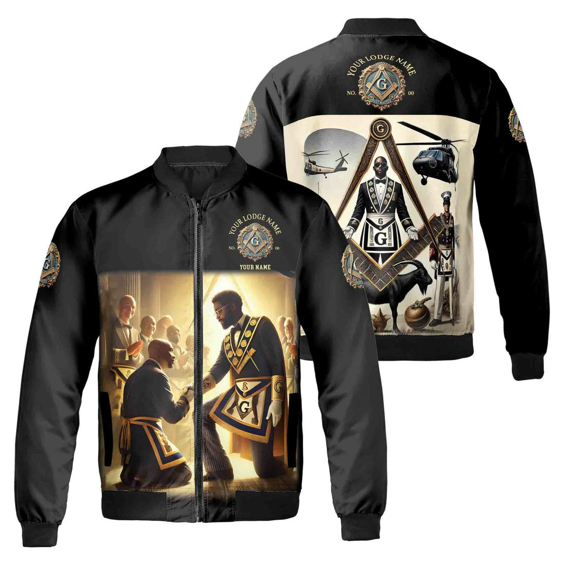 Customize Lodge Name, Name Proud To Be A Mason Bomber Jacket S-5XL - FUKAMASONIC