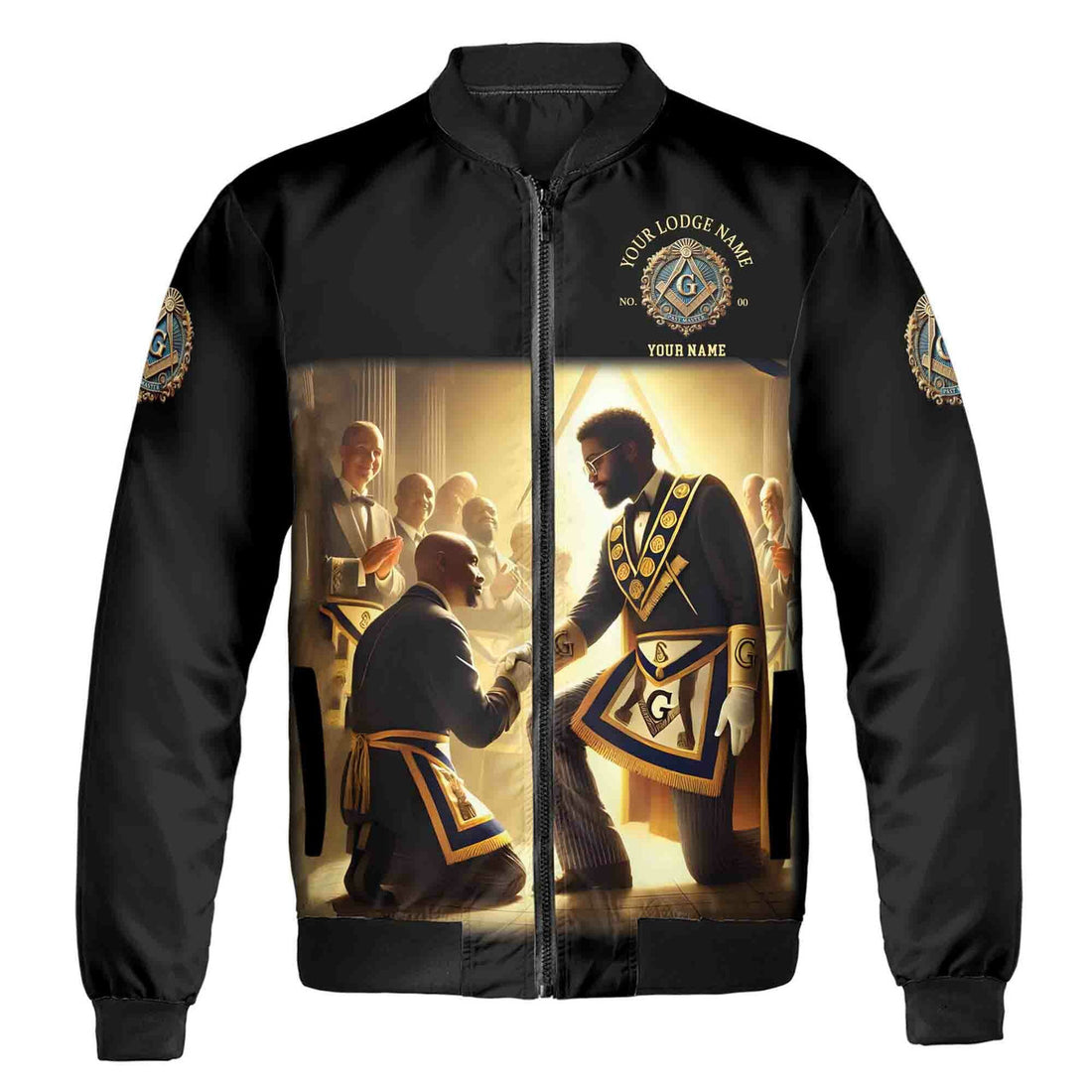 Customize Lodge Name, Name Proud To Be A Mason Bomber Jacket S-5XL - FUKAMASONIC