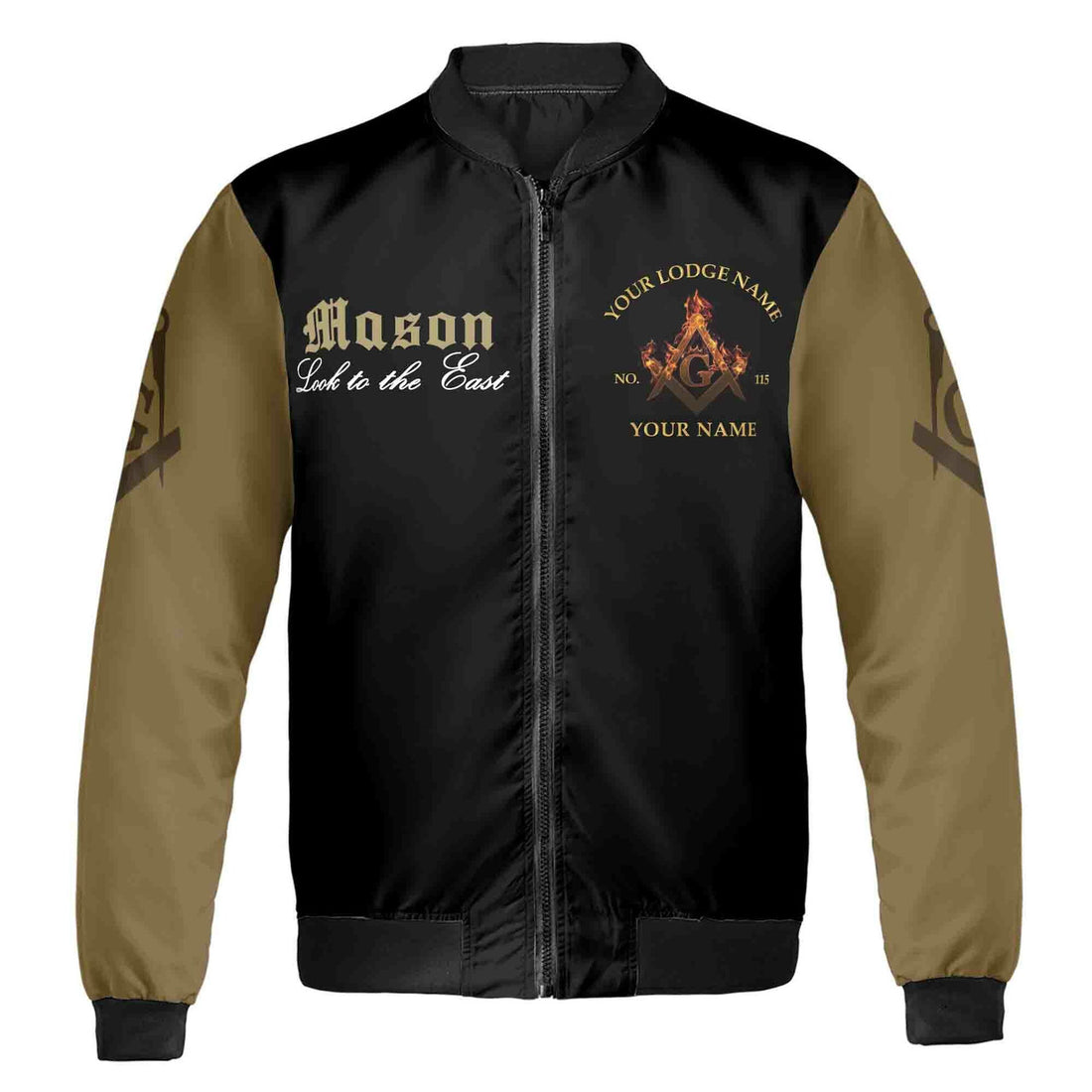 Personalized Mason Look To The East PHA Prince Hall Mason Bomber Jacket S-5XL - FUKAMASONIC