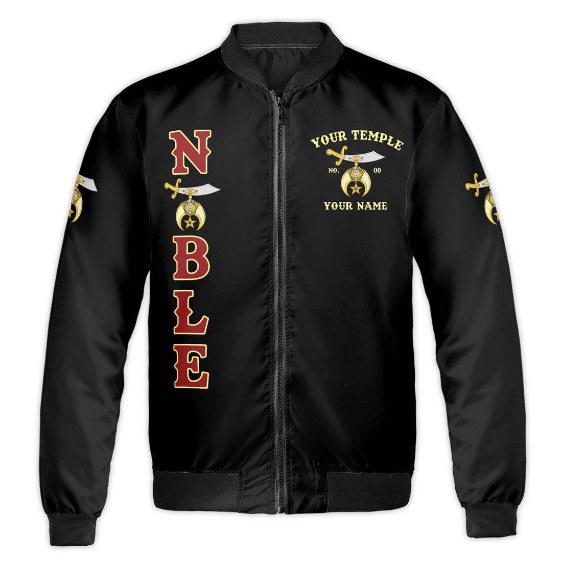 Personalized Mystic Shriner Noble Shriners Masonic Bomber Jacket S-5XL - FUKAMASONIC