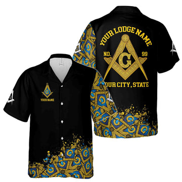 Customized Blue Lodge Master Mason Mansonic Hawaiian Shirt S-5XL - FUKAMASONIC