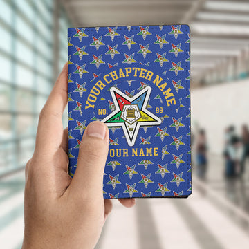 Custom Name OES Order Of The Eastern Star Leather Passport Holder