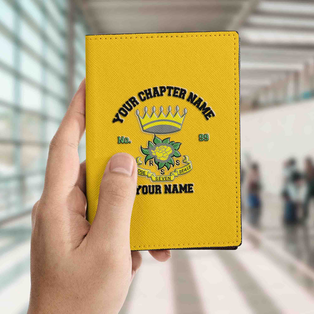 Personalized Rose Of The Seven Seals RSS Masonic Passport Holder