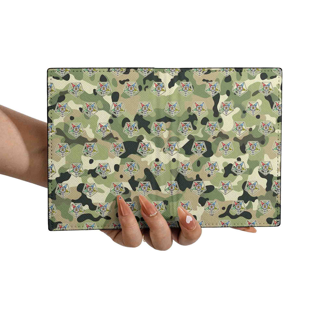 Camo Order of the Eastern Star OES Pentagon Down Passport Holder