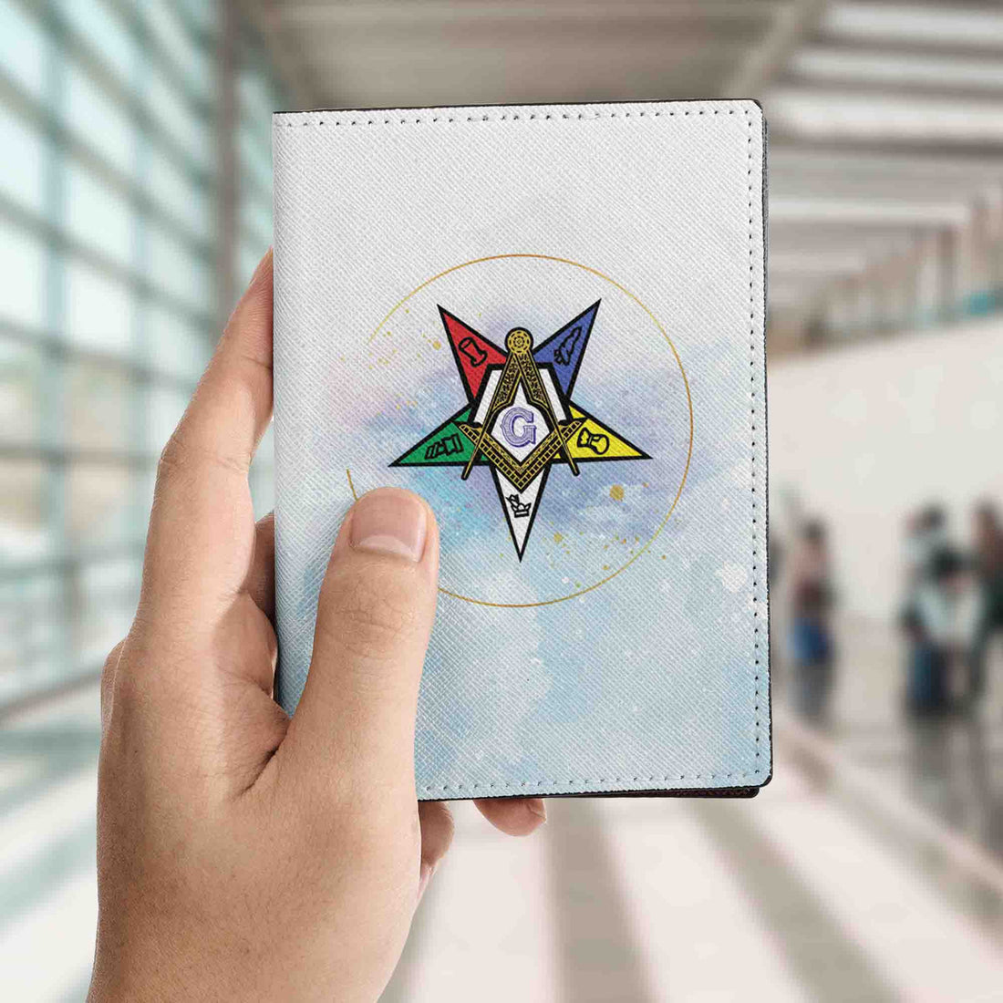 Splash Watercolor OES Pastr Patron Mason Oder of the Eastern Star Passport Holder