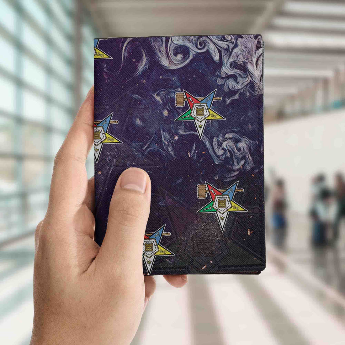 Blue Marble Pattern Order of the Eastern Star OES Past Matron Passort Holder