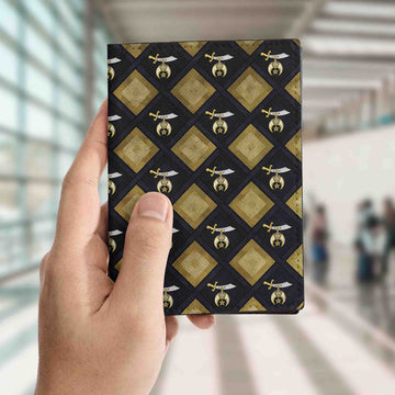 Golden Caro Pattern Shrines Noble Of Mystic Shrine Passport Holder
