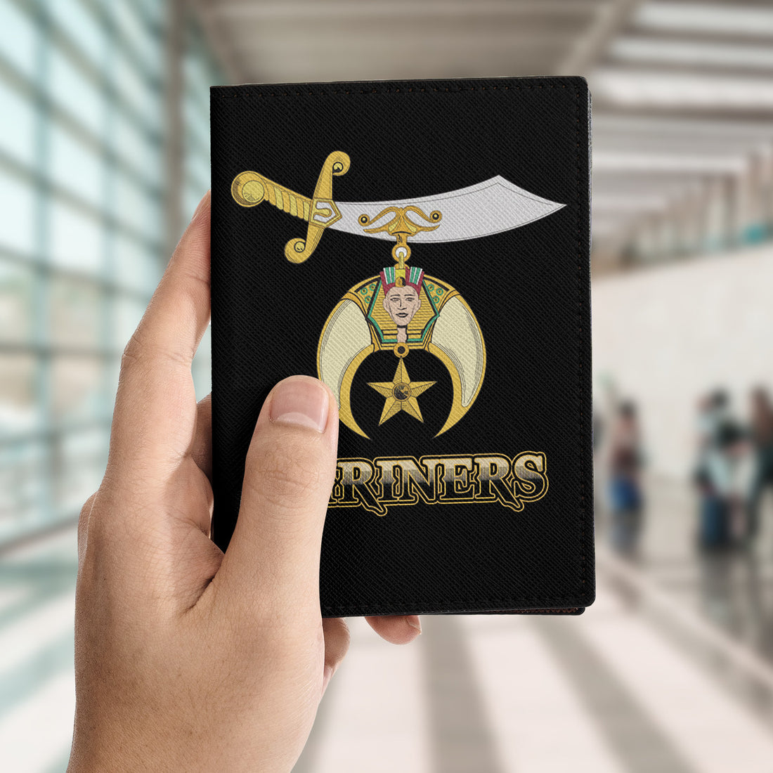 Noble Shriners Grunge Pharaoh Skeleton Passport Holder