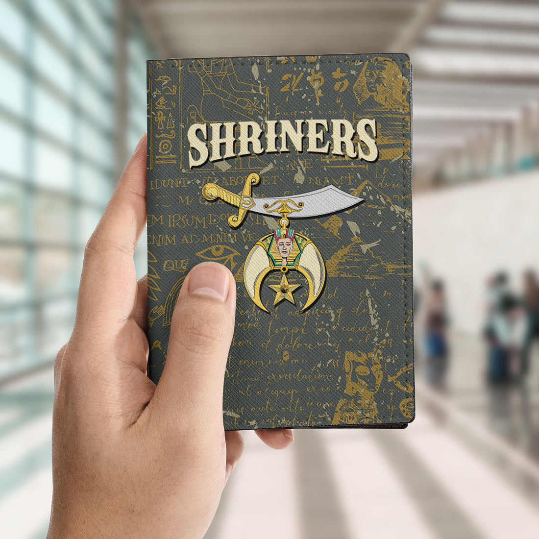 Noble Of Mystic Shriners Ancient Egypt Pattern Passport Holder