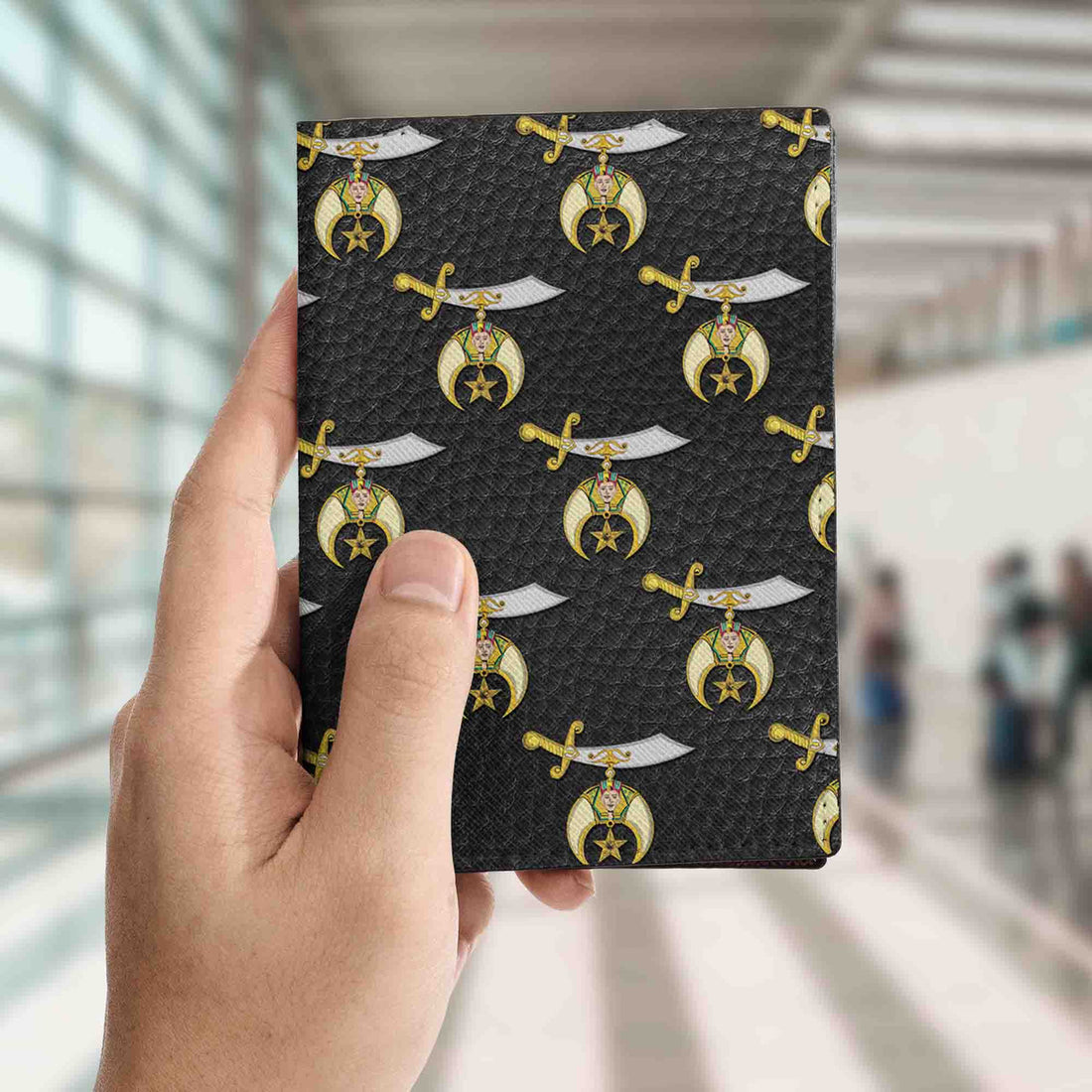 Noble of Mystic Shrine Shriners Leather Pattern Passport Holder