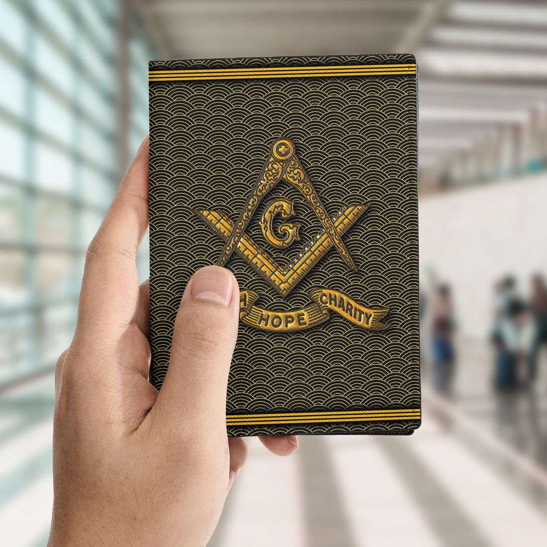 Masonry Faith Hope Charity Freemason Passport Holder