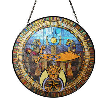 Shriners Symbol Ancient Egypt Altar Masonic Stained Glass Suncatcher