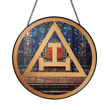 Royal Arch Throne Room Symbol Masonic Glass Suncatcher