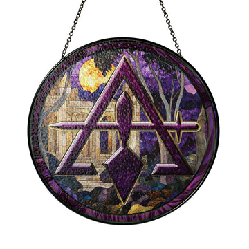 Night Structure Cryptic Council Symbol Yellow Purple Suncatcher