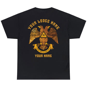 Custom Scottish Rite 32 Degree Emblem Masonic Unisex T-Shirt S-5XL