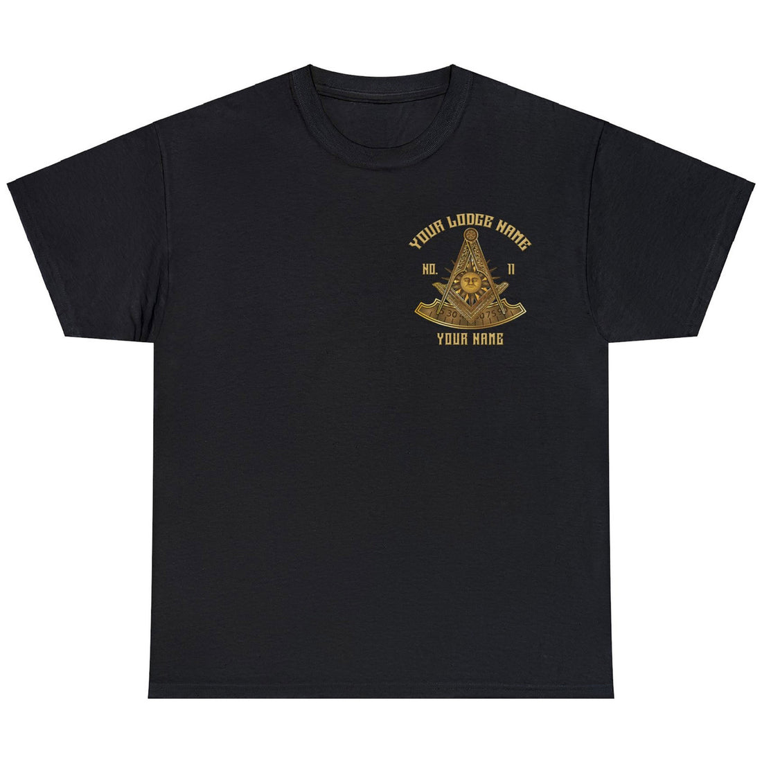 Custom Lodge Name Number Masonic Past Master Sun Freemason Unisex T-Shirt