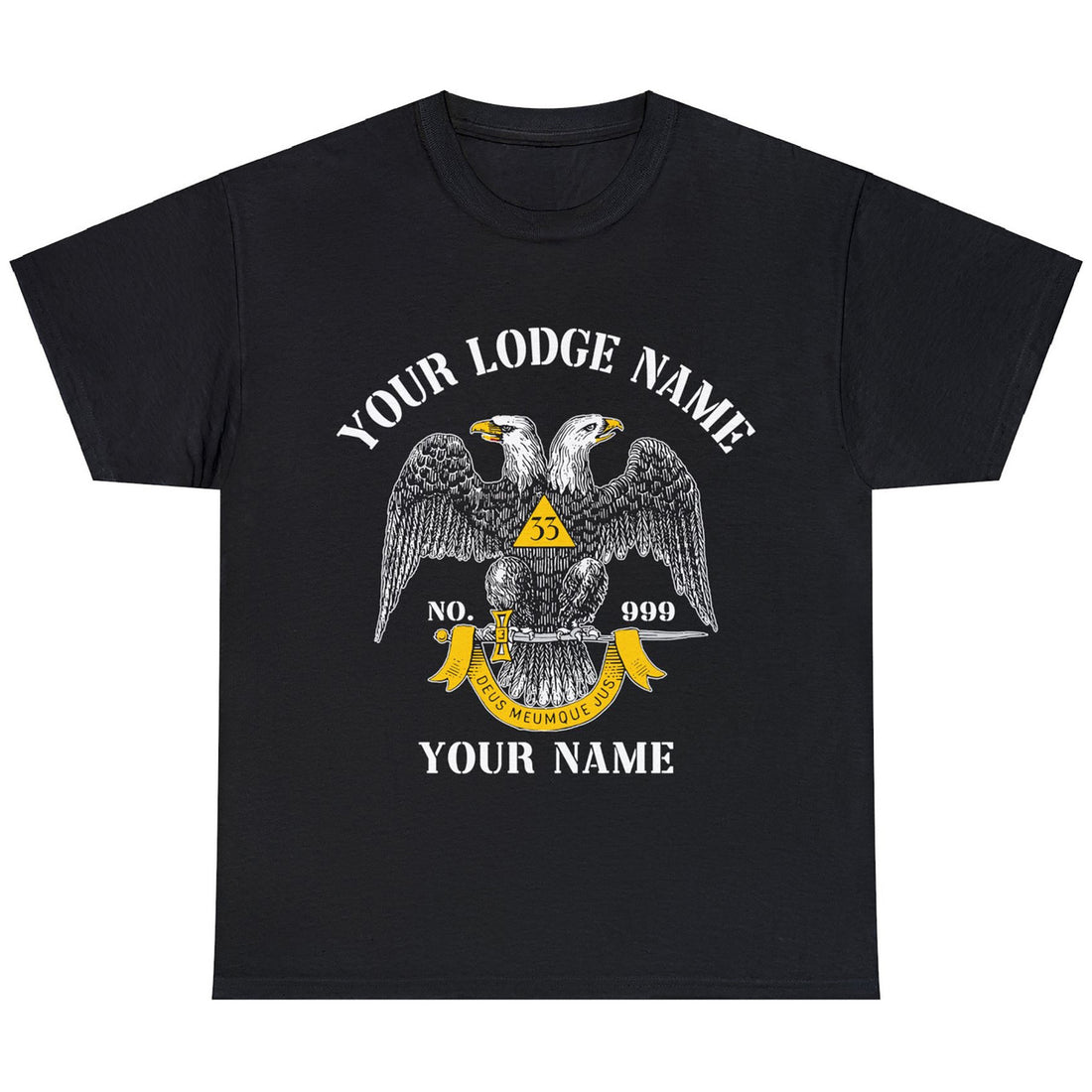 Personalized Scottish Rite 33 Degree Emblem Masonic Unisex T Shirt S-5XL
