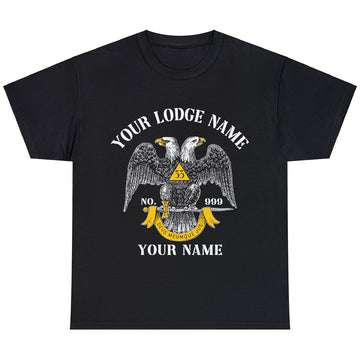 Personalized Scottish Rite 33 Degree Emblem Masonic Unisex T Shirt S-5XL