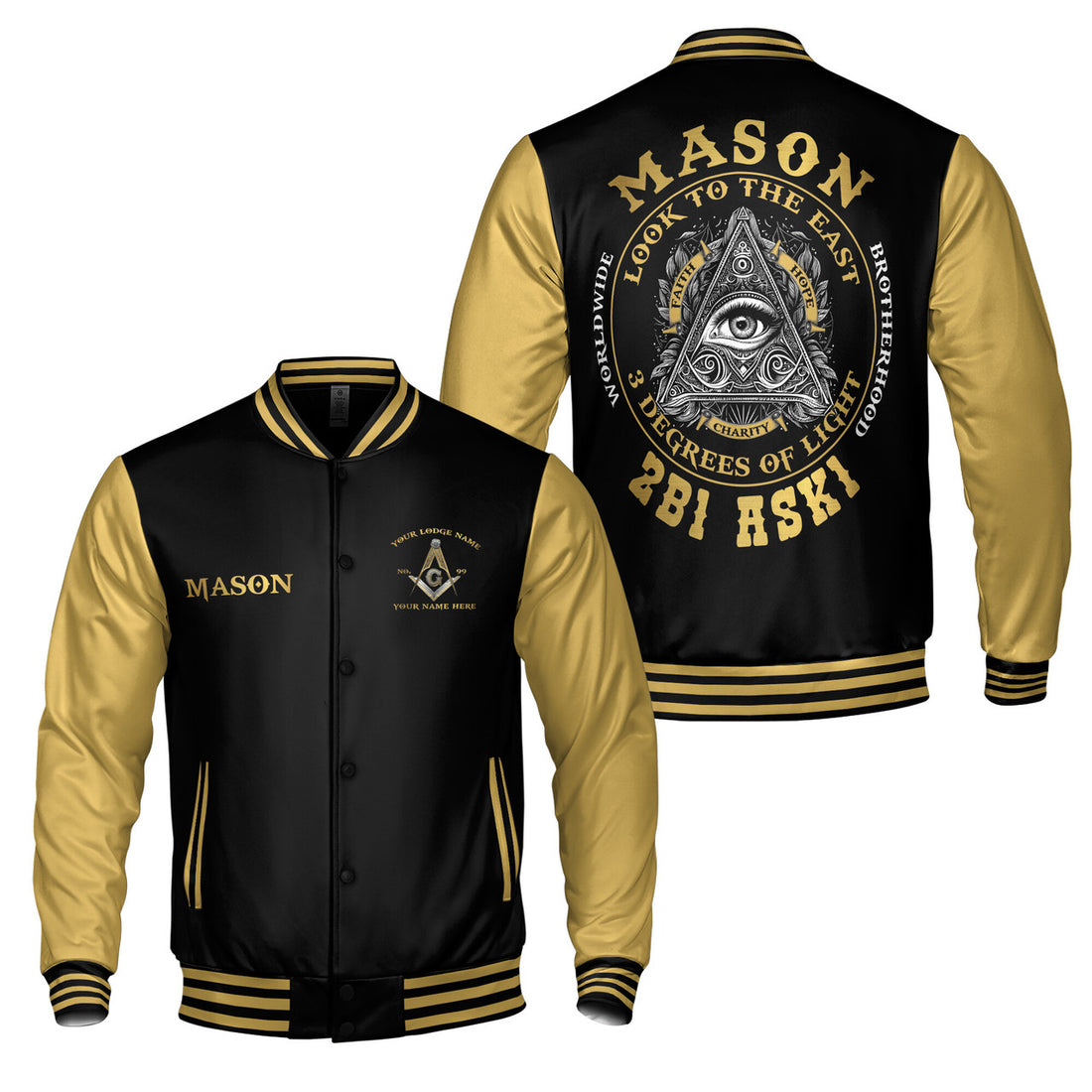 Customized Masonic Freemason Look At The East 2B1 ASK1 Varsity Jacket S-5XL - FUKAMASONIC