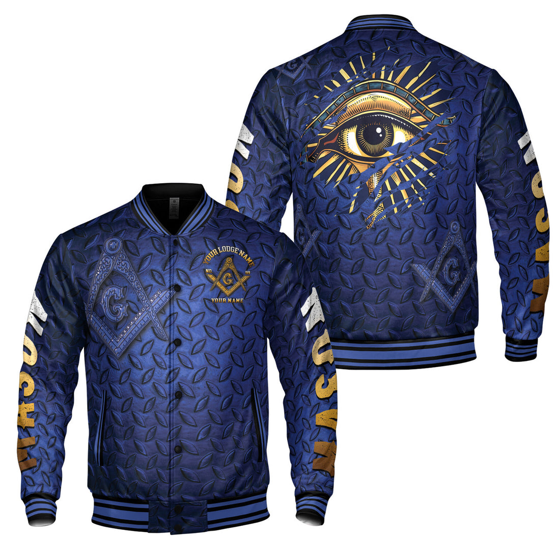 Customized Master Mason Masonic Blue Lodge Varsity Jacket S-5XL - FUKAMASONIC