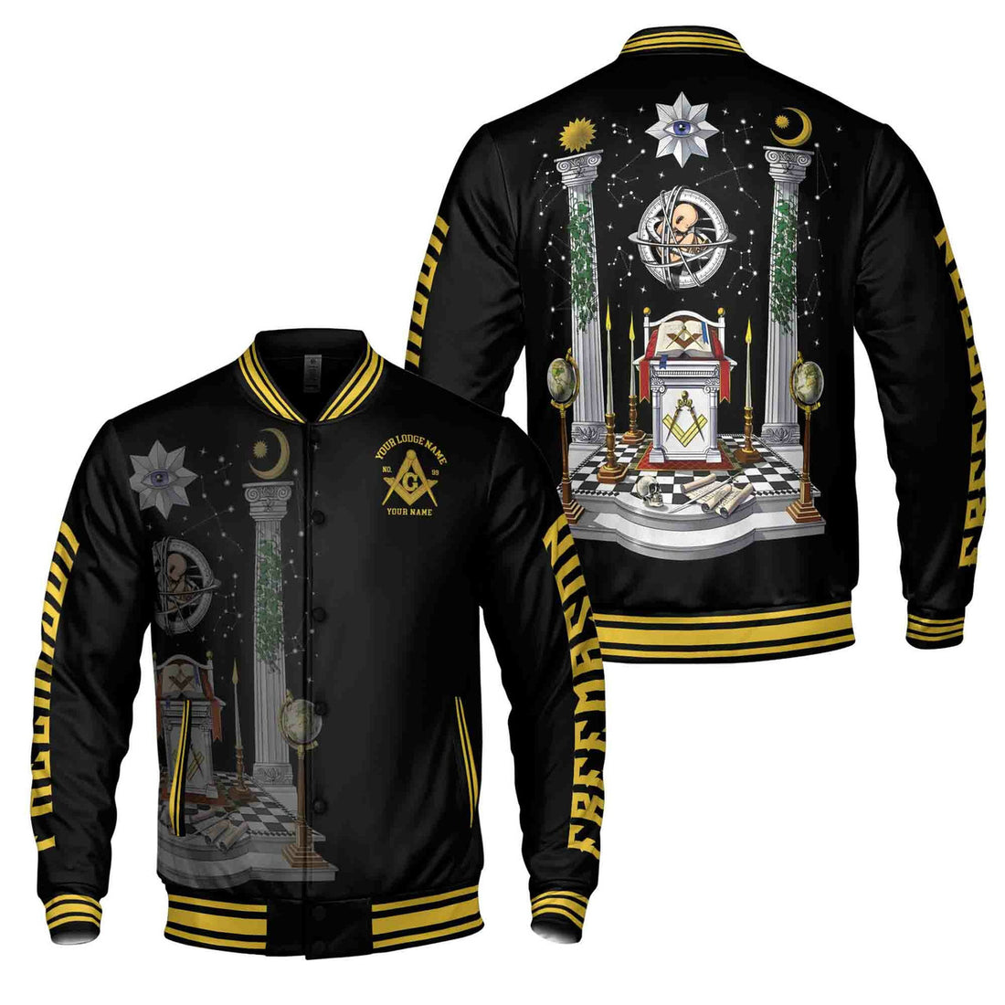 Personalized Masonic Lodge Altar Proud To Be A Mason Varsity Jacket S-5XL - FUKAMASONIC