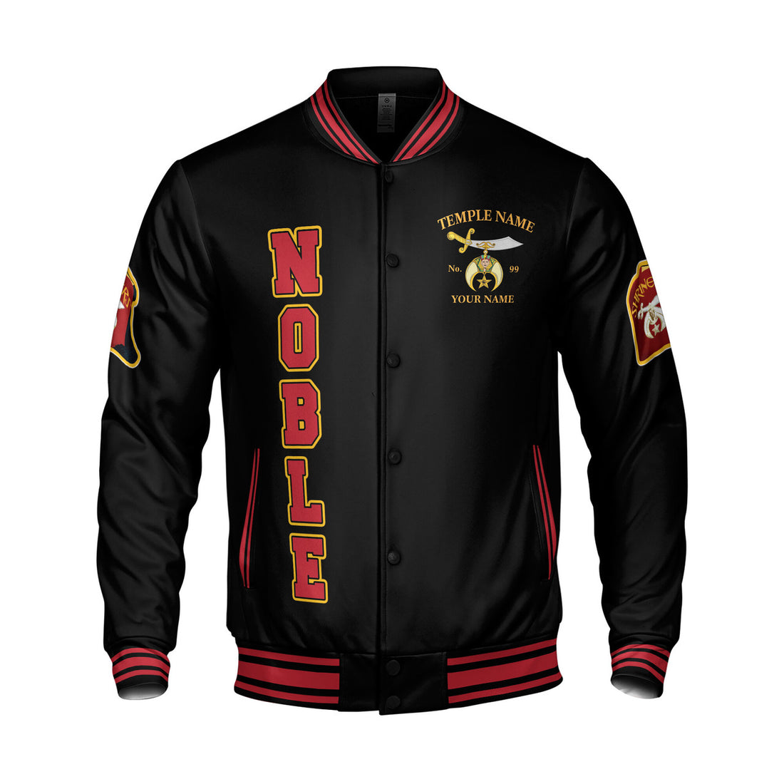 Personalized Freemason Mystic Noble Shriners Varsity Jacket S-5XL - FUKAMASONIC