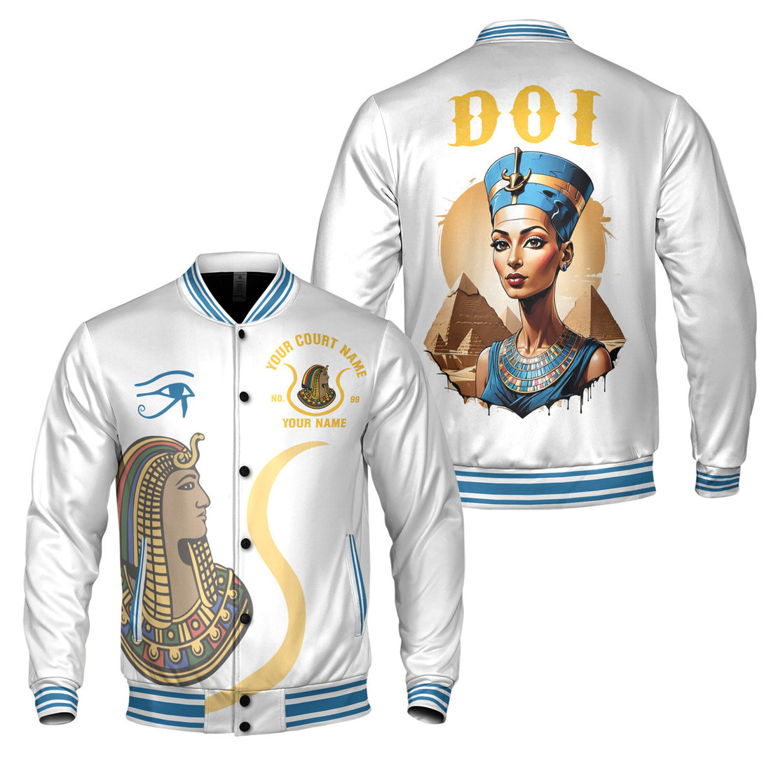 Customized Daughter of Isis DOI Pyramid Varsity Jacket S-5XL - FUKAMASONIC