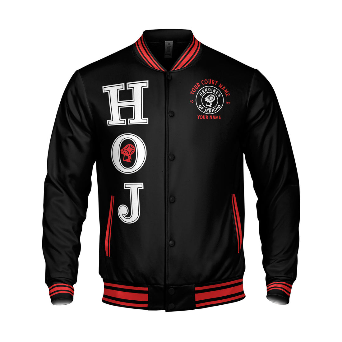 Custom Name Heroines of Jericho with HOJ Lady Varsity Jacket S-5XL - FUKAMASONIC