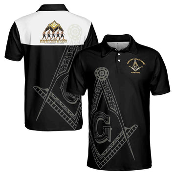 Customize Lodge Name, Name and Number PHA Freemasonry Masonic Men's Polo Shirt S-5XL - FUKAMASONIC